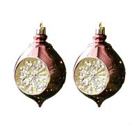 Juego de adornos de bola de plástico con forma de gota de agua para colgar en Navidad para árboles y decoración navideña del hogar con influencia de estilo europeo (azul (café (2 paquetes))