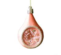 Juego de adornos de bola de plástico con forma de gota de agua para colgar en Navidad para árboles y decoración navideña del hogar con influencia de estilo europeo (azul (rosa (1 paquete)
