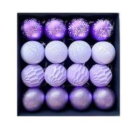 Juego de adornos de bolas de Navidad de 16 piezas para colgar en árboles y decorar guirnaldas y escaleras, adecuado para uso estacional en hogares y espacios comerciales (morado)