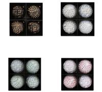 Juego de adornos de bolas de Navidad hechos de plástico resistente con artesanía hecha a mano, adecuados para decorar árboles y exhibiciones de temporada (D)