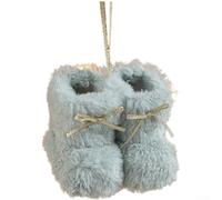 Juego de adornos de botas flexibles de Navidad, árbol festivo de tela suave con colorido plan de mini bota para colgar en vacaciones (azul)