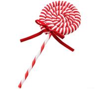 Juego de adornos de tela para árbol de Navidad con bastón y piruleta, decoración festiva de tela festiva para celebraciones de temporada y hogar, formas variadas para un ambiente alegre (largo 31 x 11