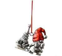 Juego de adornos navideños de hierro con mini copo de nieve y formas de caballo balancín para colgante de elfo que muestra un estilo clásico vintage para colgar en árboles y coronas (G)