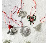 Juego de adornos navideños de hierro con mini copo de nieve y formas de caballo balancín para colgante de elfo que muestra un estilo clásico vintage para colgar en árboles y coronas (J)