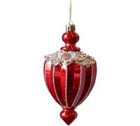 Juego de adornos para árbol de Navidad con acabado nacarado rojo champán, varias formas, incluyendo osos y nueces, para decoraciones de plástico duraderas con ganchos para colgar para exhibición