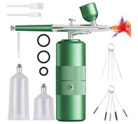Juego de aerógrafo con compresor, pistola de aerógrafo portátil recargable, mini kit de aerógrafo inalámbrico, pistola de aerógrafo de mano para maquillaje, decoración de pasteles, diseño de uñas