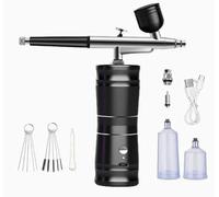 Juego de aerógrafo con compresor, pistola de aerógrafo portátil recargable, mini kit de aerógrafo inalámbrico, pistola de aerógrafo de mano para maquillaje, decoración de pasteles, tatuajes, diseño de