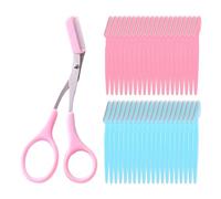 Juego De Afeitadora De Cejas De 40 Piezas Con 1 Tijera Rosa Para Recortar Cejas, Depiladora Facial, Recortadora De Cejas, Afeitadora De Cejas De Belleza Para Mujeres Y Hombres