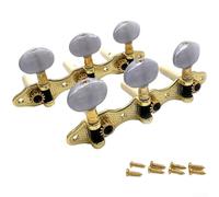 Juego de afinadores de guitarra 3 x 3, clavijas de máquina clásica, asas de perlas blancas, relación de engranaje 1:14 para guitarras de cuerda de nailon
