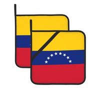 Juego de agarraderas de cocina de 2 piezas con bandera de Venezuela que protege encimeras y alfombrillas de horno, 8 x 8 pulgadas