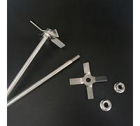 Juego de agitador de paletas de cuatro palas de acero inoxidable con varilla agitadora for uso en laboratorio - 1 juego(6cm)