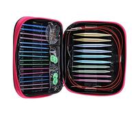 Juego de Agujas Circulares Intercambiables para Tejer 13 Pares Tamaños 2.75mm-10mm Aluminio con Asas Ergonómicas for Manualidades y Costura
