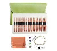 Juego de agujas circulares, juego de agujas de tejer, juego de agujas circulares, agujas de tejer circulares para principiantes y adultos, fácil manejo, 13 pares (10 cm)