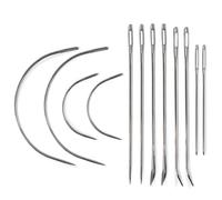 Juego de agujas de coser a mano de alta resistencia, 12 agujas para tapicería, cuero, reparación de alfombras y lonas