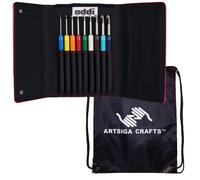 Juego de agujas de crochet Addi Comfort Grip de colores, tama os m tricos: 2, 2,5, 3, 3,5, 4, 4,5, 5, 5,5 y 6 mm, paquete con 1 bolsa para proyec