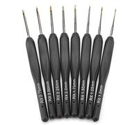 Juego de Agujas de Ganchillo, ganchos de tejer 8 piezas 1 mm a 2 75 mm aluminio mangos ergonómicos negros for tejido manual