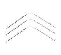 Juego de agujas de tejer circulares de acero inoxidable, 3 piezas con longitud de aguja de 21 a 23 cm, adecuadas para manualidades de hilo (4 mm)