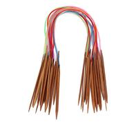 Juego de Agujas de Tejer Circulares de Bambú de 18 Piezas, Agujas Anulares Dobles Carbonizadas de Tubo de Plástico Multicolor para Tejer, 18 Tamaños: 2 Mm - 10 Mm(100cm)