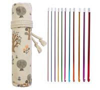 Juego de Agujas de Tejer,Set de Ganchillo Ergonómico Multicolor | Agujas Largas para Principiantes | para Mujeres Principiantes Adultos, Labores: Bufandas, Hilos, Mantas, Manualidades en Casa