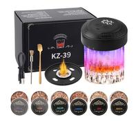 Juego de ahumador de whisky eléctrico, con 6 fichas de madera, pantalla digital, función de cuenta atrás, iluminación ambiental, recargable, ahumador de whisky