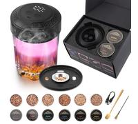 Juego de ahumador de whisky eléctrico, kit de ahumador de cóctel con 6 chips de madera, recargable por USB-C, juego de ahumador de whisky, regalo para padre o marido
