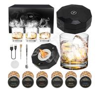 Juego de ahumador de whisky eléctrico recargable con 6 sabores, virutas de madera, para hombres, cumpleaños, día del padre, marido, papá