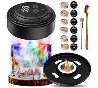 Juego de ahumador de whisky eléctrico, recargable por USB-C, juego de ahumador de whisky con 6 chips de madera, juego de incienso de whisky antiguo para hombres, padres, maridos, amantes del whisky