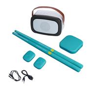 Juego de aire eléctrico de tambor virtual portátil con baquetas, instrumentos musicales ligeros para principiantes, virtuales para adultos y niños