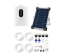 Juego de aireador solar con 4 compresores de aire y batería de respaldo de 6000 mAh para oxigenación de estanques, 72 veces, fácil instalación para depósitos de peces ornamentales y pequeños