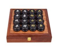 Juego de ajedrez Chino con Piezas de Jade Juego de Viaje portátil Xiangqi Que Incluye Caja de Madera y Tablero de ajedrez de Cuero for Juegos de Mesa de Estrategia for 2 Jugadores(4.8cm/1.9in)