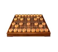 Juego de ajedrez Chino con Piezas de Madera Maciza, Xiangqi portátil for 2 Jugadores, Juegos de Mesa de Estrategia(Yellow Sandalwood)