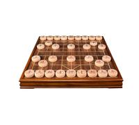 Juego de ajedrez Chino con Piezas de Madera Maciza, Xiangqi portátil for 2 Jugadores, Juegos de Mesa de Estrategia(Beechwood)
