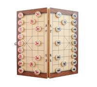 Juego de ajedrez chino con tablero de madera plegable, portátil, magnético, Xiangqi, tradicional, clásico, juegos de estrategia educativa, juego de viaje para principiantes (15.3 x 15.3 pulgadas)
