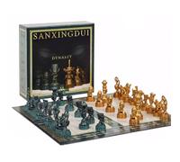Juego De Ajedrez Chino De 18,7 Pulgadas, con Tablero De Ajedrez Plegable, 32 Figuras, Regalo De Negocios