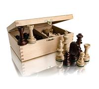 Juego de ajedrez clásico STAUNTON n.º 5 en caja de madera natural | Juego de ajedrez de madera Master of Chess | Solo piezas de ajedrez de madera - Juego de ajedrez de torneo hecho a mano sin mesa de