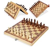 Juego De Ajedrez de Madera, Ajedrez Magnetico Plegable para Viaje Fiesta Regalos, para niños(29 * 29cm)