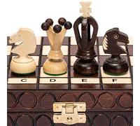 Juego de ajedrez de Madera Husaria European International, “King'S Classic” - 28,8 centímetros - Tablero Plegable con Piezas de ajedrez de Fieltro