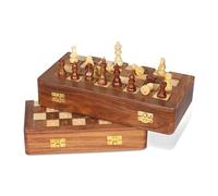 Juego de ajedrez de madera para ciegos y baja visión, grandes damas táctiles y piezas de alto contraste, juego de mesa plegable para niños y adultos, diseño portátil hecho a mano, ideal para viajes y