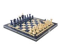 Juego de ajedrez de madera París arándano tablero internacional de madera piezas talladas vintage - 35,56 cm