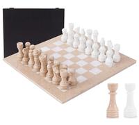 Juego de ajedrez de mármol 38 cm, Hecho a Mano en ónix Verde y Verona, con 34 Piezas y Caja. Juego de Viaje de Lujo para Adultos, Regalo Elegante y Decorativo (Verona & White)