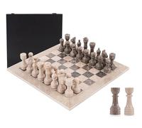 Juego de ajedrez de mármol de 15 pulgadas Verona y Oceanic, juego de mesa hecho a mano con caja de almacenamiento, juego clásico de ajedrez de viaje para adultos con piezas de ajedrez y 2 reinas extra