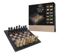 Juego de ajedrez de mármol de lujo de 12 pulgadas, tableros de ajedrez para adultos, juegos de ajedrez clásicos para adultos con tablero de piedra hecho a mano y piezas de ajedrez de mármol, ideal