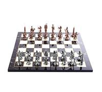 Juego de ajedrez de metal con figuras de cobre antiguo del faraón del antiguo Egipto para adultos, piezas hechas a mano y tablero de ajedrez de madera con diseño de mármol, tamaño King 3.4 pulgadas