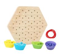 Juego de ajedrez de triángulo de cadena - Juego de ajedrez Triangle con gomas de goma | Juegos para el teaser del cerebro de la estrategia del triiangle de madera, los juegos de mesa de la cadena múlt
