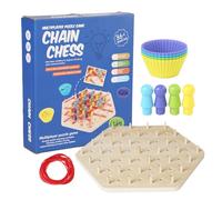 Juego de ajedrez de triángulo, Juego de Cadena, ajedrez de triángulo de Madera con Banda de Goma, Juego de triángulo de Cadena multijugador, Juego de Estrategia de Escritorio, Edad de 3 años o más