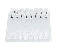Juego de ajedrez de vaso con tablero y piezas, 22,5 x 22,5 cm | Tablero de juego para beber con 32 tazas y un tablero de cristal de 22,5 cm, divertido juego para beber para fiesta nocturna