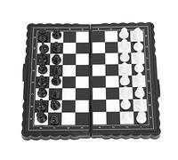 Juego de ajedrez de Viaje, Tablero de ajedrez Plegable de plástico portátil, Juego de ajedrez magnético para Fiestas y Actividades Familiares