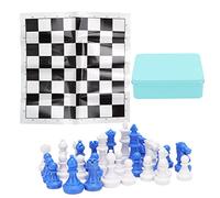 Juego de ajedrez Internacional con Caja de Hierro de Almacenamiento, Tablero de ajedrez portátil Compacto y liviano y Piezas para Viajes Familiares, Fiestas, Material plástico (Caja Verde)