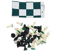 Juego de ajedrez Juego de Mesa de ajedrez de plástico Material PP Tablero de Cuero Artificial Juego de Escritorio portátil para Fiesta Camping Relajación con 16