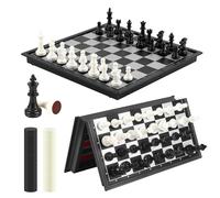 Juego de ajedrez magnético, Juego 3 en 1: ajedrez portátil, Backgammon, Damas, Tablero Plegable, Ideal para Fiestas y Viajes